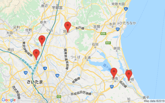 古河の保険相談窓口のマップ